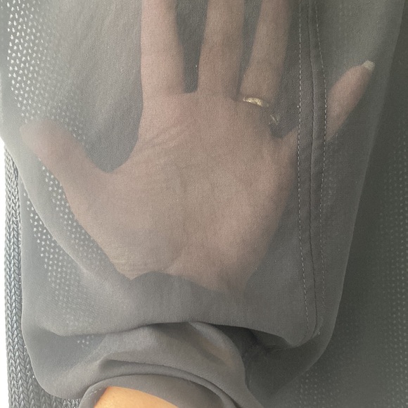 Karen Millen cross front, woven look sheer sleeveless blouse - Picture 5 of 9